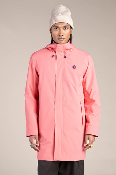 Parka imperméable beaubourg droite #couleur_corail