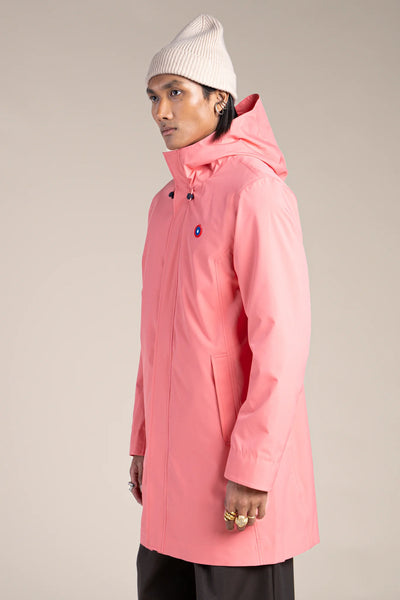 Parka imperméable beaubourg droite #couleur_corail