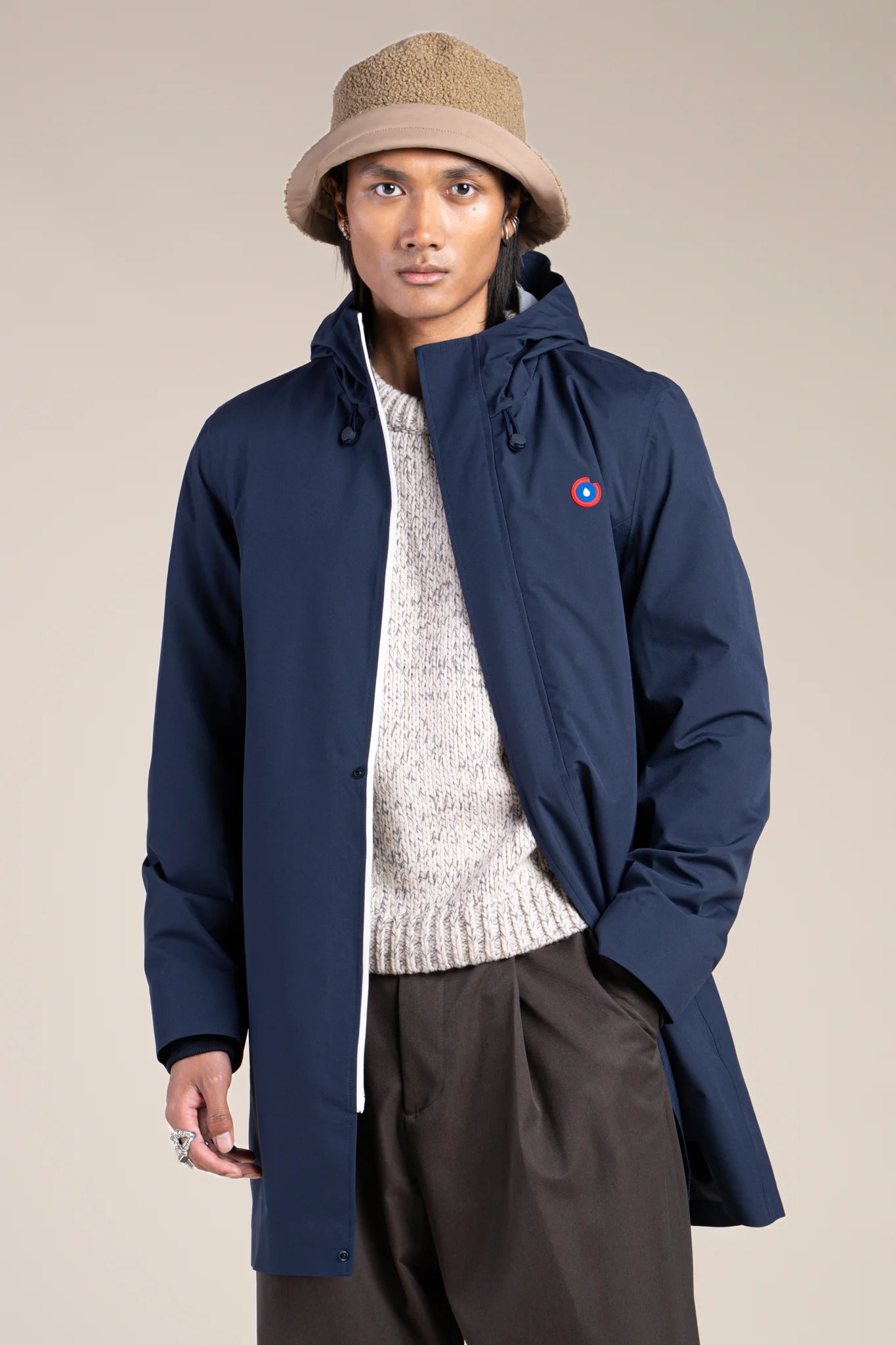 Parka imperméable beaubourg droite #couleur_indigo