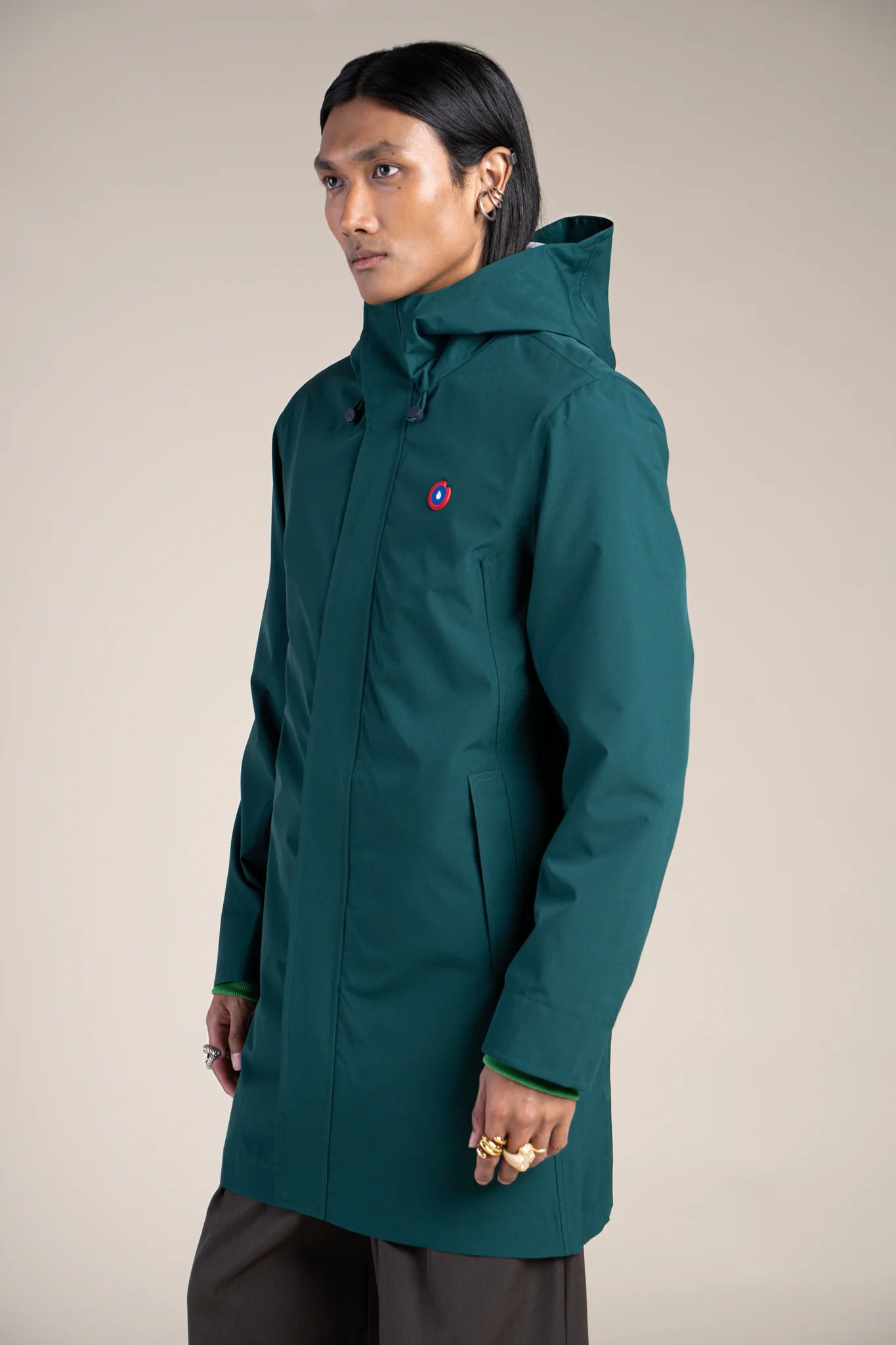 Parka imperméable beaubourg droite #couleur_sapin