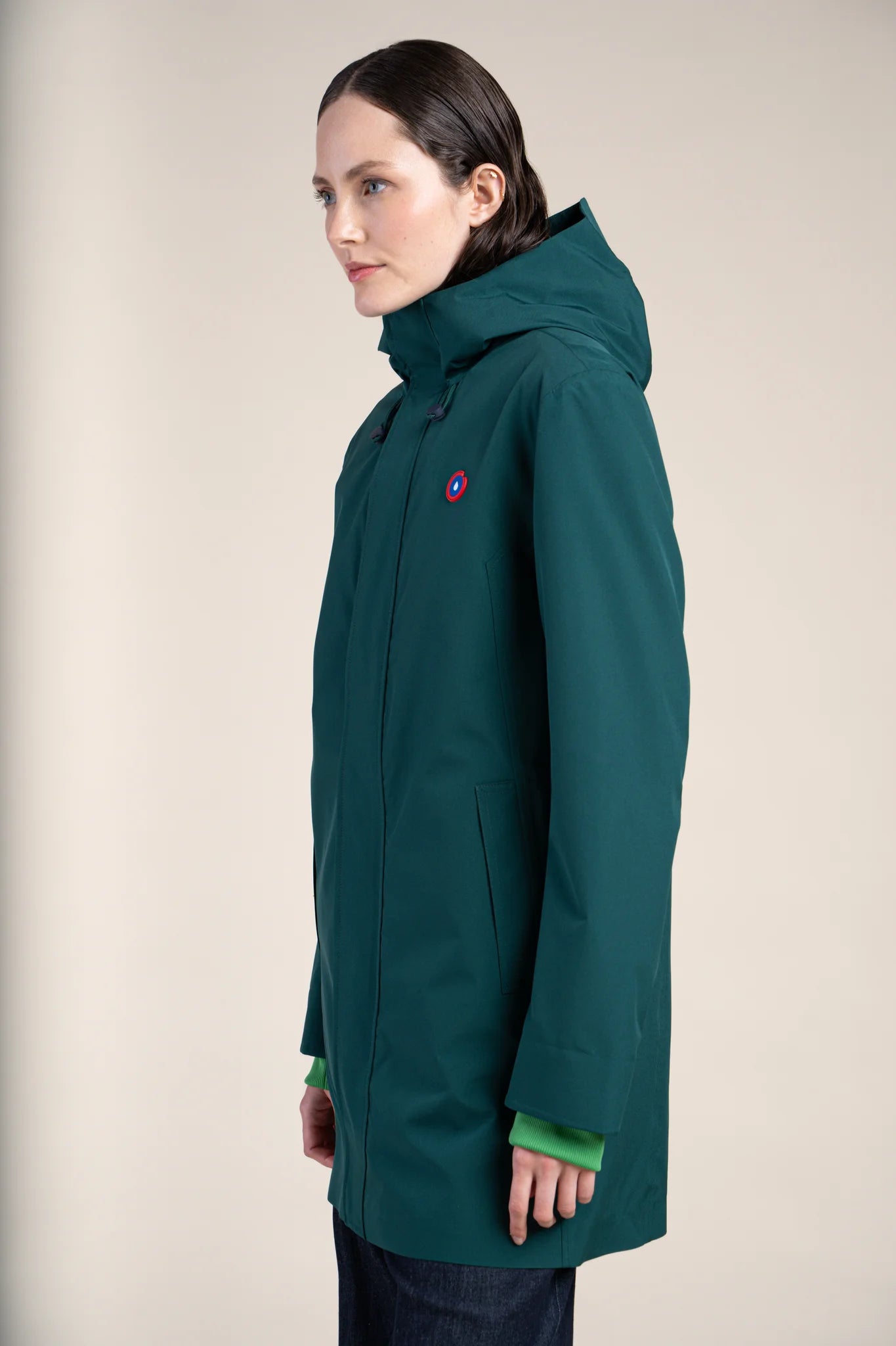 Parka imperméable beaubourg droite #couleur_sapin