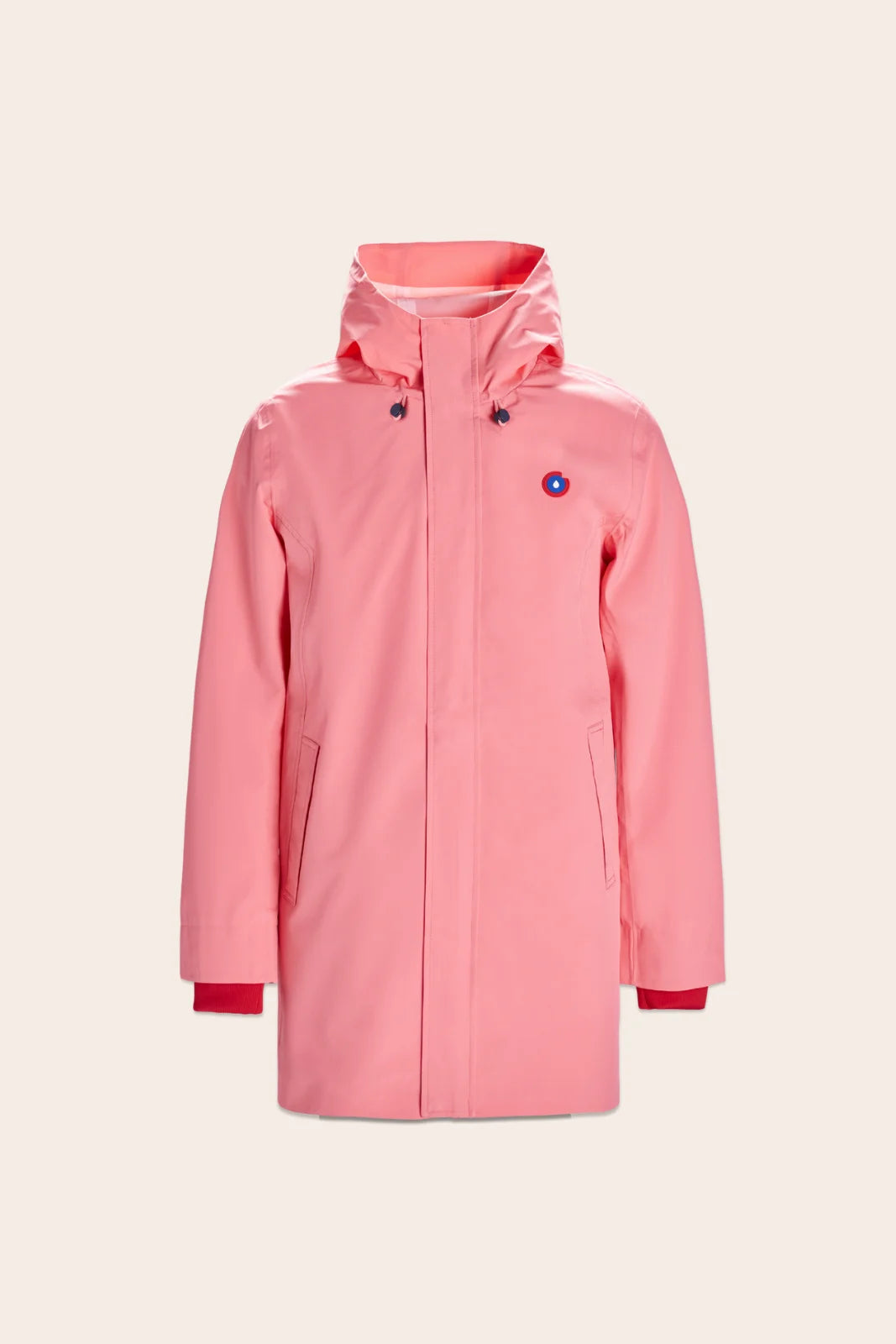 Parka imperméable beaubourg droite #couleur_corail