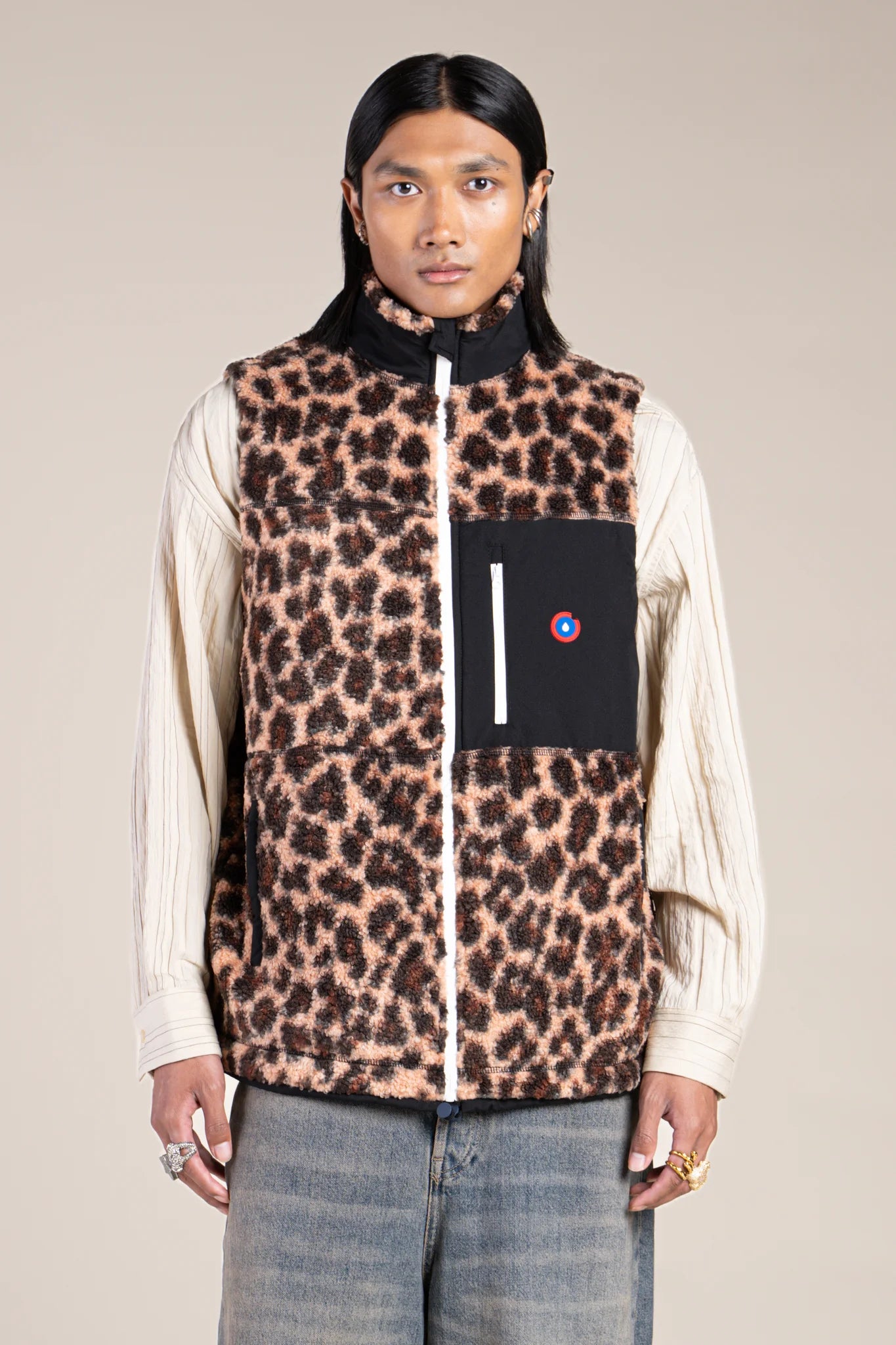 Veste Polaire sans manche couleur Léopard/Ombre #couleur_leopard-ombre