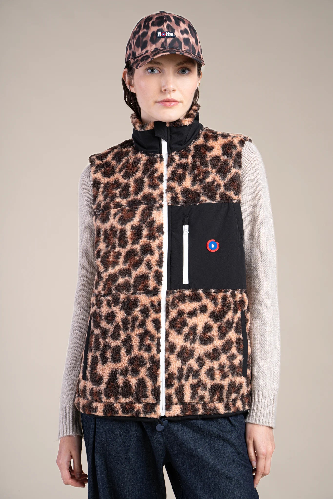 Veste Polaire sans manche couleur Léopard/Ombre #couleur_leopard-ombre