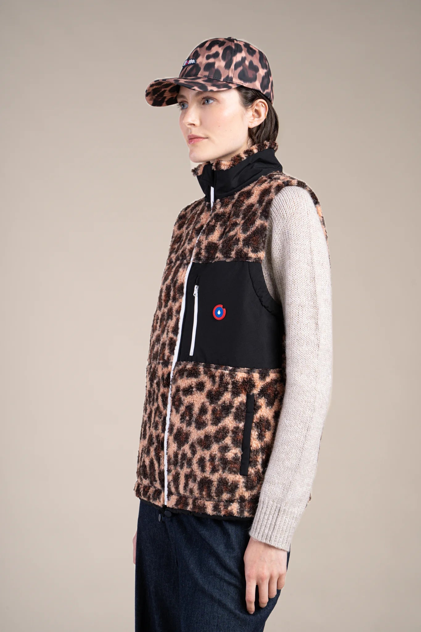 Veste Polaire sans manche couleur Léopard/Ombre #couleur_leopard-ombre