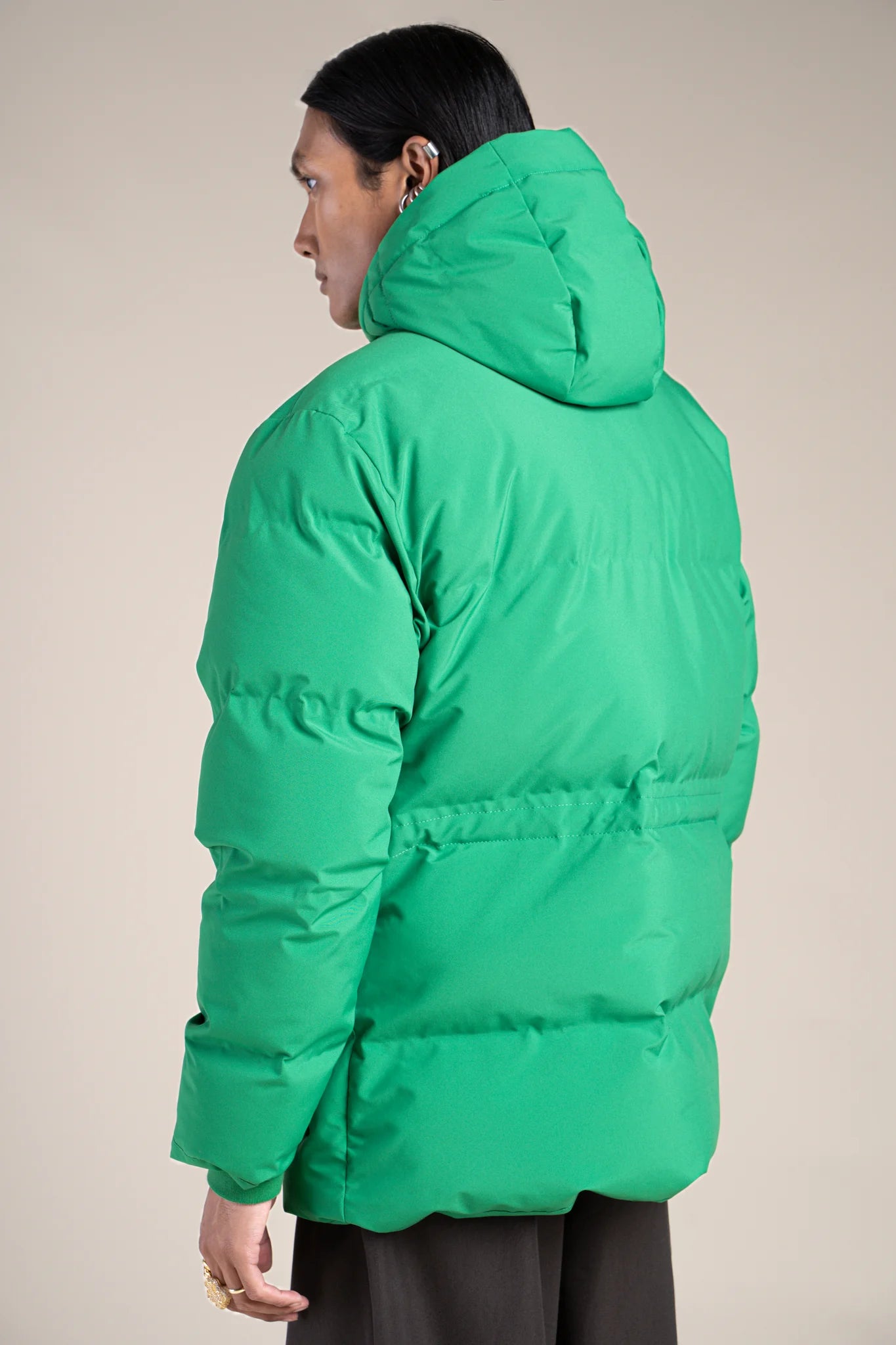 Doudoune mi-longue imperméable - #couleur_cactus