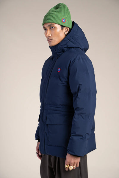 Doudoune mi-longue imperméable - #couleur_indigo