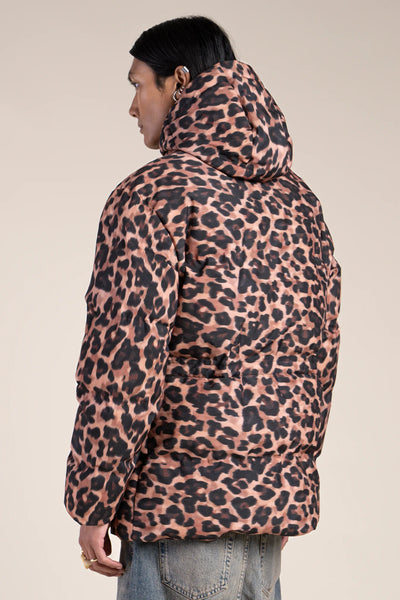 Doudoune mi-longue imperméable - #couleur_new-leopard