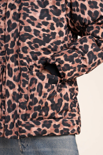 Doudoune mi-longue imperméable - #couleur_new-leopard