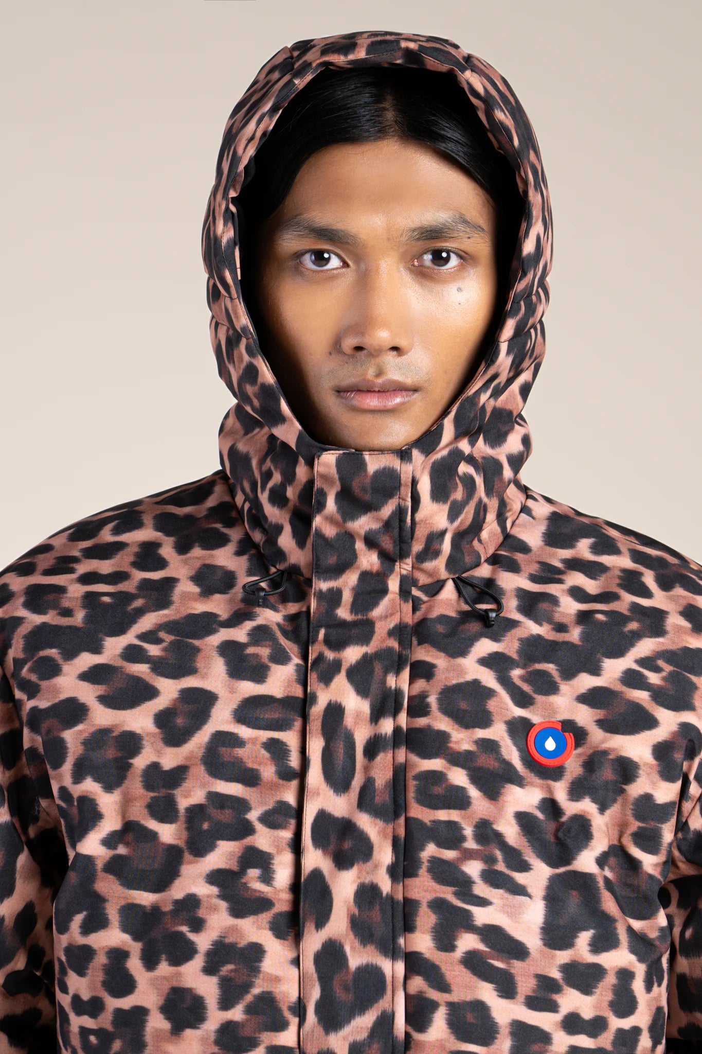 Doudoune mi-longue imperméable - #couleur_new-leopard