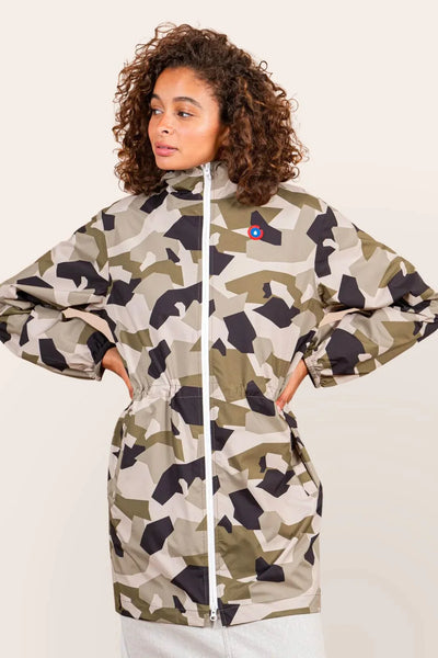 Amelot Imprimé - Imperméable Long - Flotte #couleur_camo