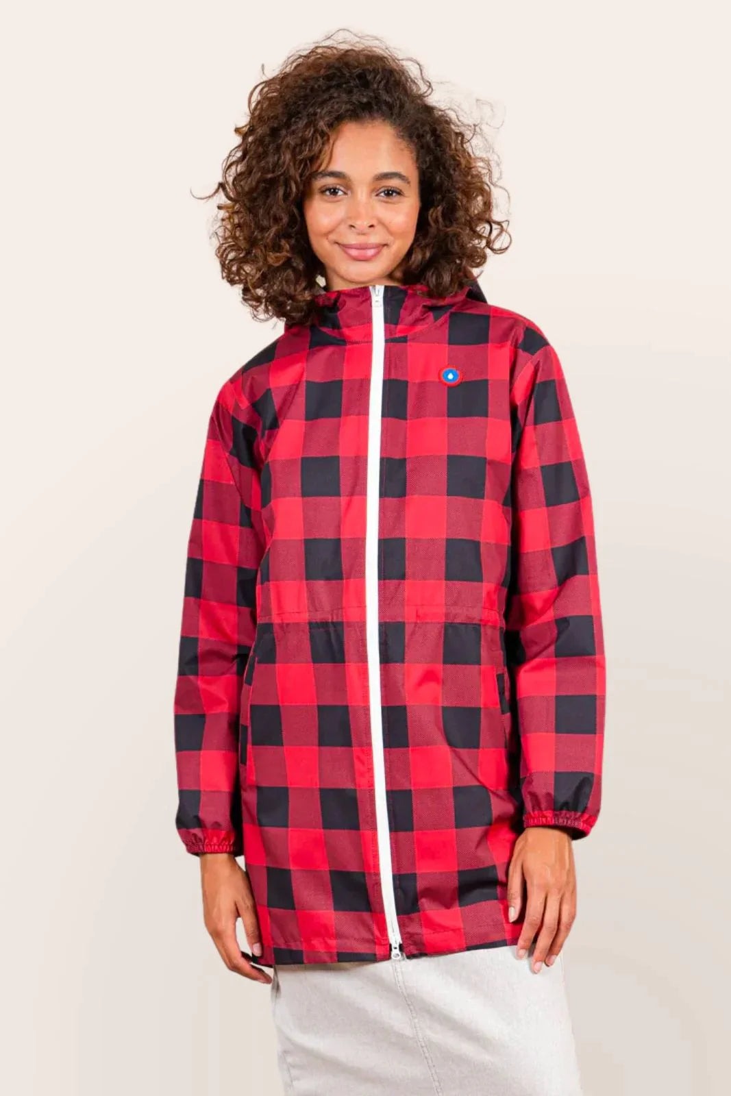 Amelot Imprimé - Imperméable Long - Flotte #couleur_ombre-tartan