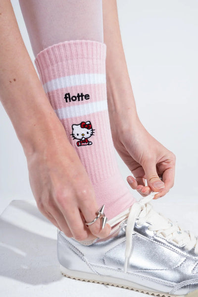 Chaussettes mi-hautes en coton biologique - Flotte x Hello Kitty #couleur_bonbon