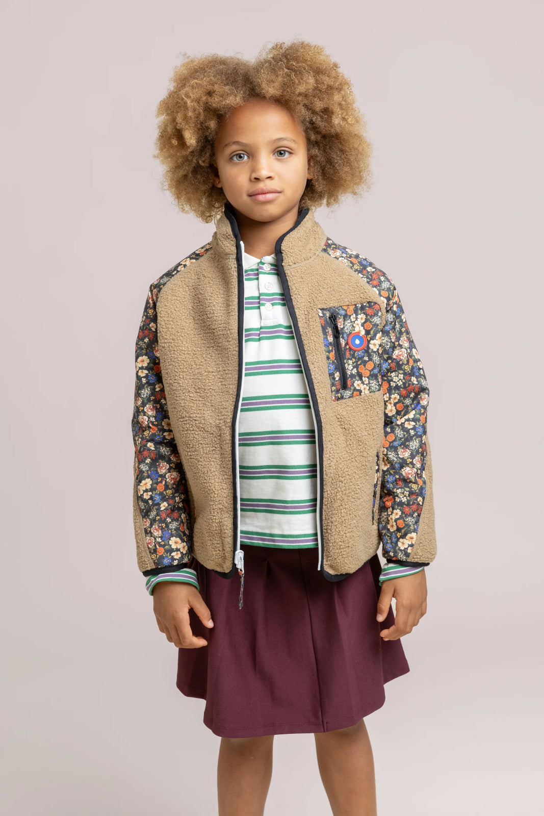 Monceau - Veste Polaire Réversible -Enfant - Flotte #couleur_sahara-bloom