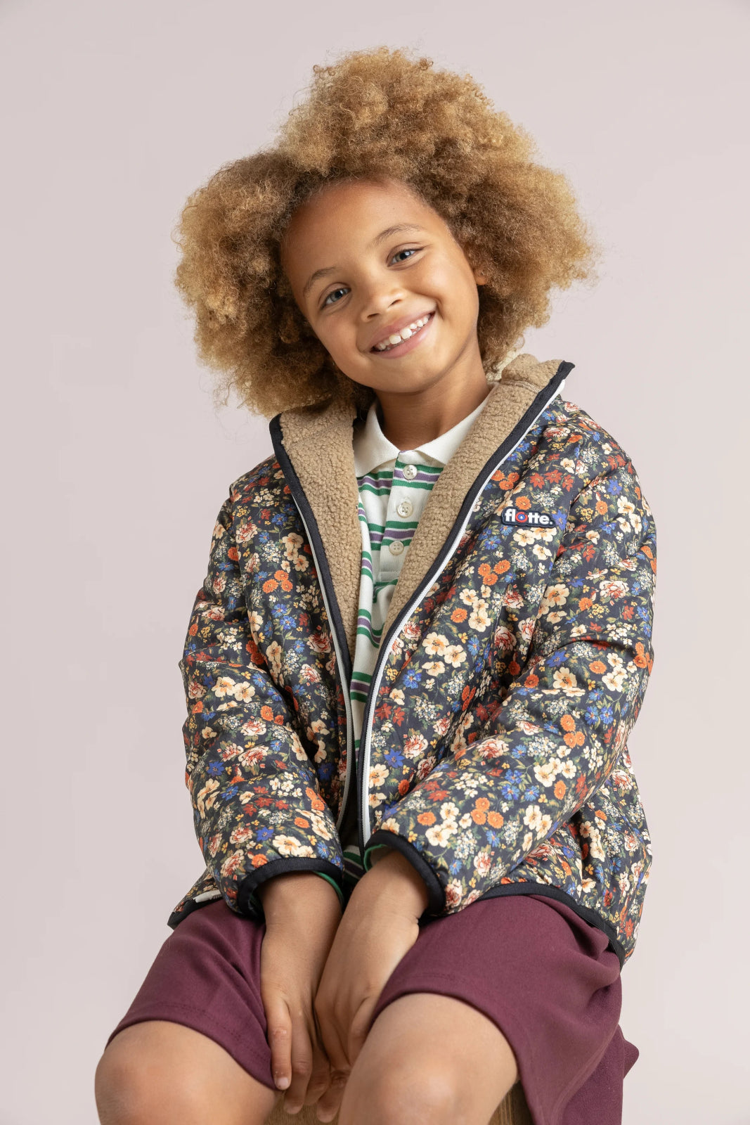 Monceau - Veste Polaire Réversible -Enfant - Flotte #couleur_sahara-bloom