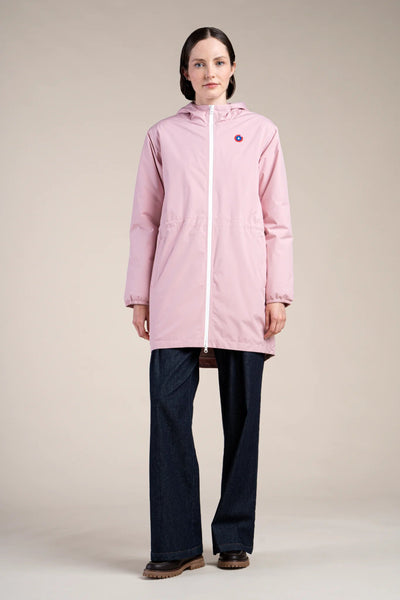 Veste longue imperméable et doublée Polaire Rose #couleur_bonbon