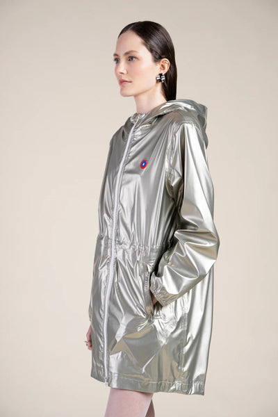 Imperméable métalique  #couleur_champagne