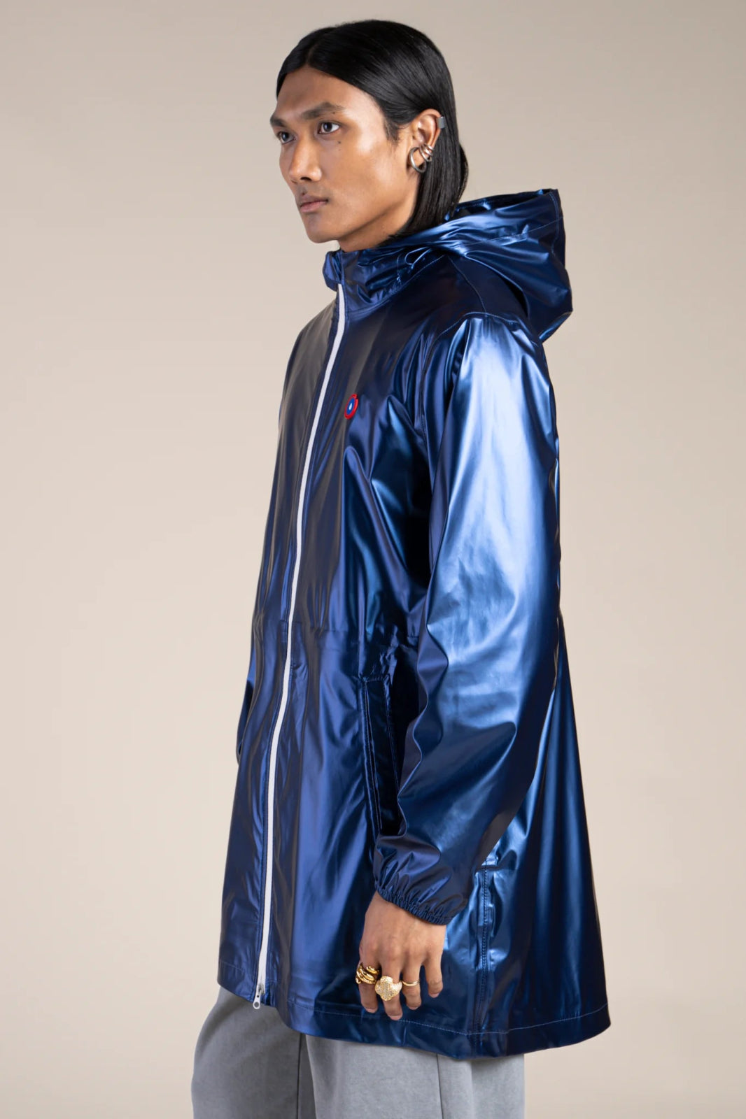 Imperméable métalique  #couleur_indigo