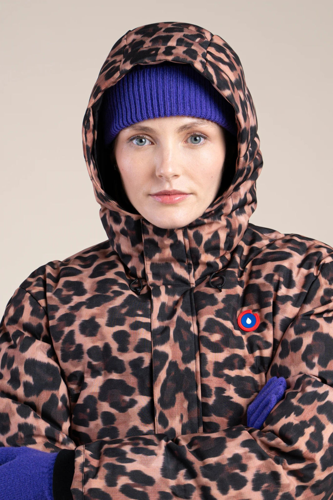 Doudoune mi-longue imperméable - #couleur_new-leopard